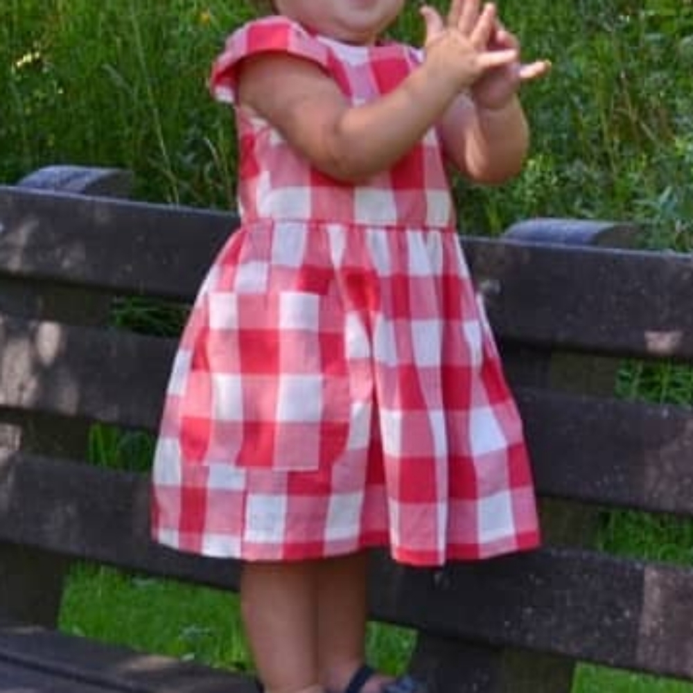 12mo checkered dress w/ matching bloomers